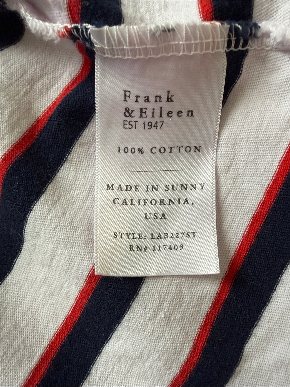 Frank & Eileen PATTY Popover Henley Red/Navy/White Stripe Top Size XS - Picture 6 of 9